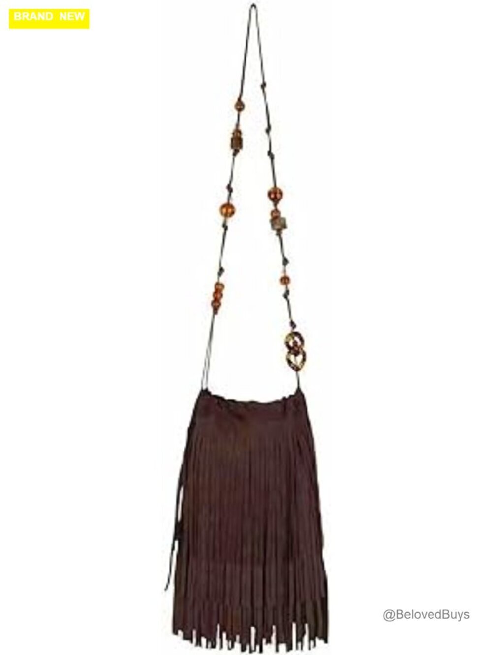 Faux Suede Fringe Crossbody Hobo Bag with Tassels